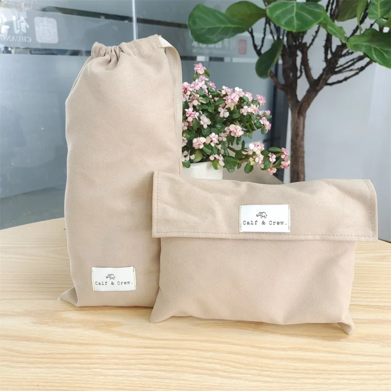 custom.Chuanghua Envelope Bag Can Be Customized Custom Velvet Cosmetics Wine Screen Printing White Velvet Pouch Jute