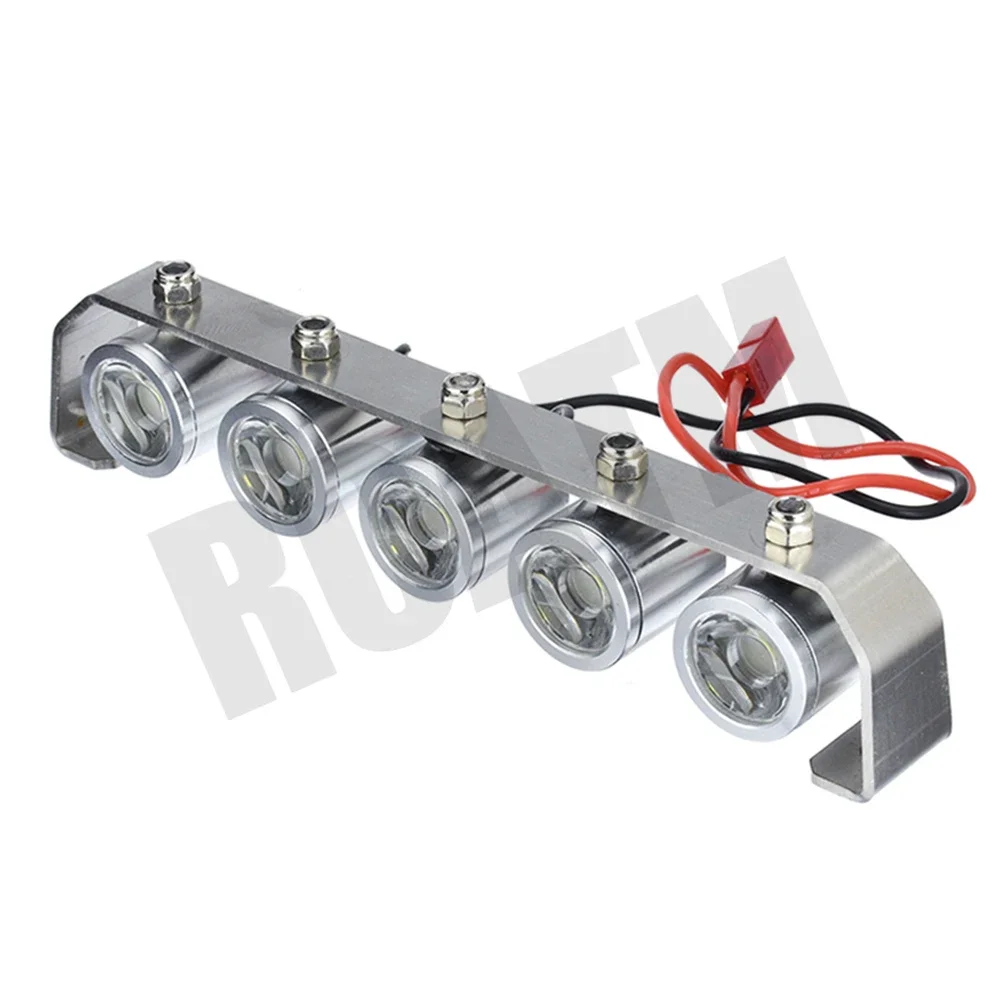 High Quality Metal Roof Light Spotlight 5 LED 5W Highlight For 1/10 RC Car TRX4 D90 D110 Axial Scx10 UDR X-MAXX E REVO Slash