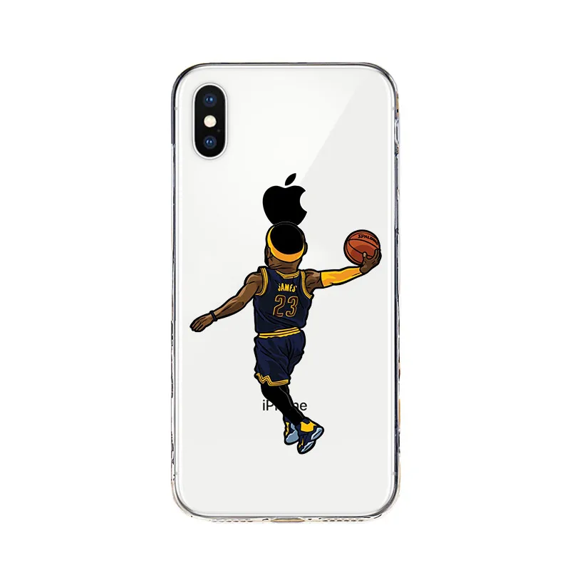 مضحك الكرتون كرة السلة غطاء سيليكون شفاف لابل آيفون 13 12 Mini 11 Pro XS MAX XR X 8 7 6 6S زائد SE الهاتف