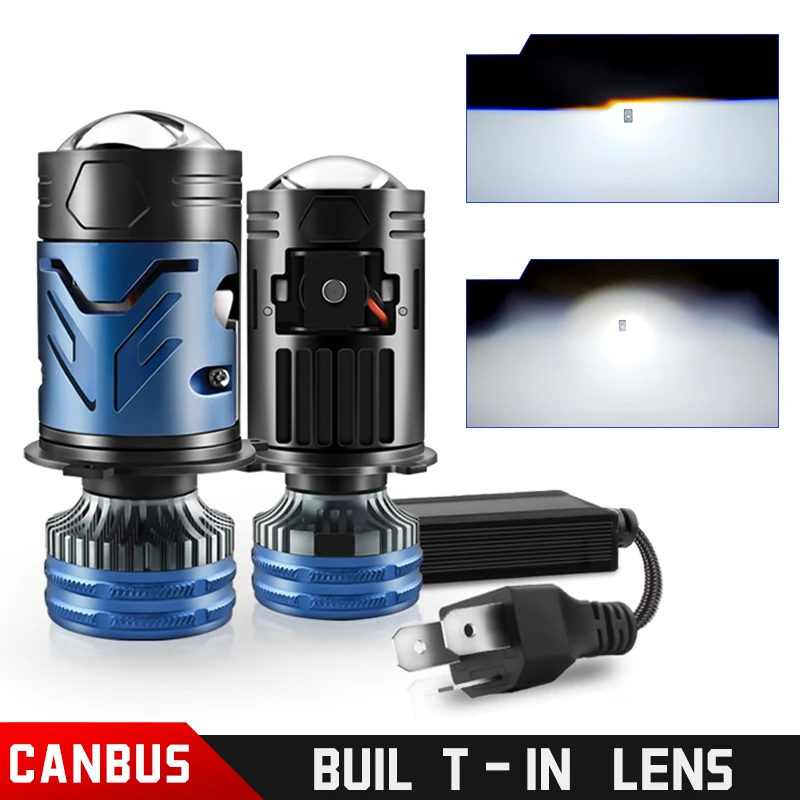 

2 шт. светодиодные линзы проектора H4 фары H4 6500K высокого и низкого освещения противотуманные фары высокой мощности для автомобилей и мотоциклов турбо авто лампы 12 В