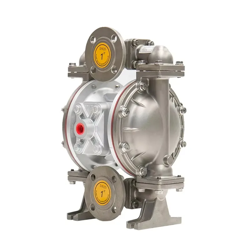 1 بوصة صغيرة غير القابل للصدأ 316L مضخة الحجاب الحاجز الهوائية مع اتصال شفة الحجاب الحاجز PTFE مضخة عالية الأداء