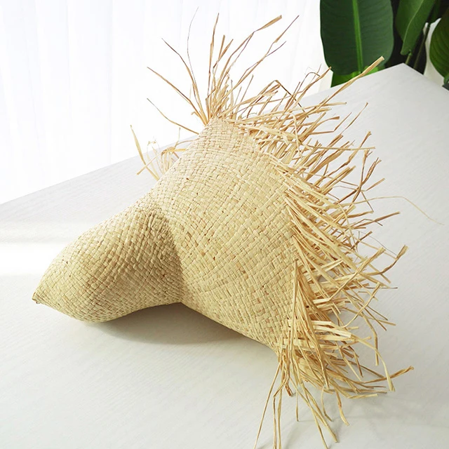 New Raffia Women\'s Straw Hat Handmade Sun Hat Beach Jazz Hat High-quality Natural Straw Hat Girl Panama Holiday Sun Hat cap