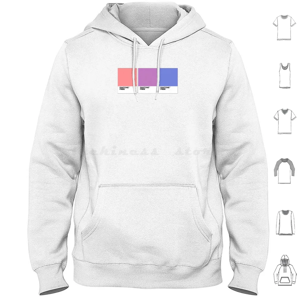 Bi Pride Pantones Hoodie Cotton Long Sleeve Pride Bi Pan Trans Bisexual Pansexual Ace Asexual Aro Aromantic Queer Nonbinary