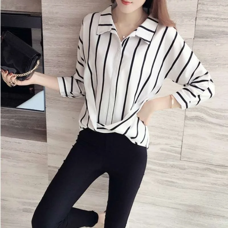 

Женская свободная блузка Cleanfit с длинным рукавом и воротником из тонкой полипропиленовой ткани