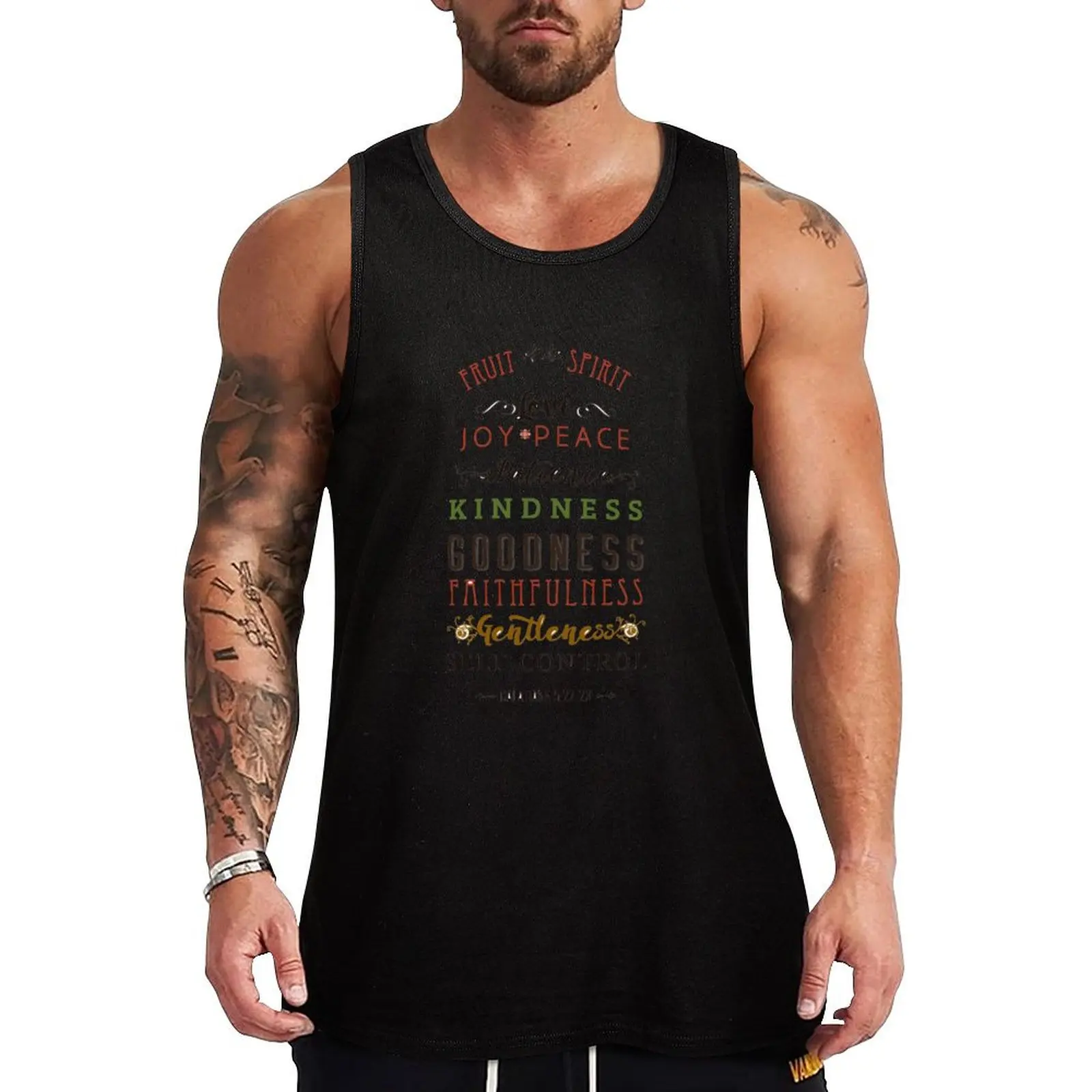 

FRUIT OF THE HOLY SPIRIT Tank Top Male vest Men gym sportswear Short sleeve Gym t-shirt man