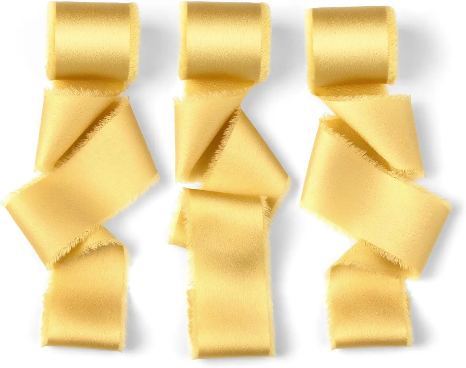 3 Rollen/Set 4 cm ausgefranstes Satinband, handgefertigt, glatt, weich, für Hochzeitseinladung, Blumensträuße, Geburtstagsfeier, DIY-Dekoration, Geschenk – Detail 8