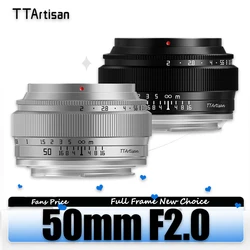 TTArtisan MF 50mm F2.0 Standard Focal Length Full Frame Portraiture Humantity Lens Compatible with Sony E Canon RF Nikon Z