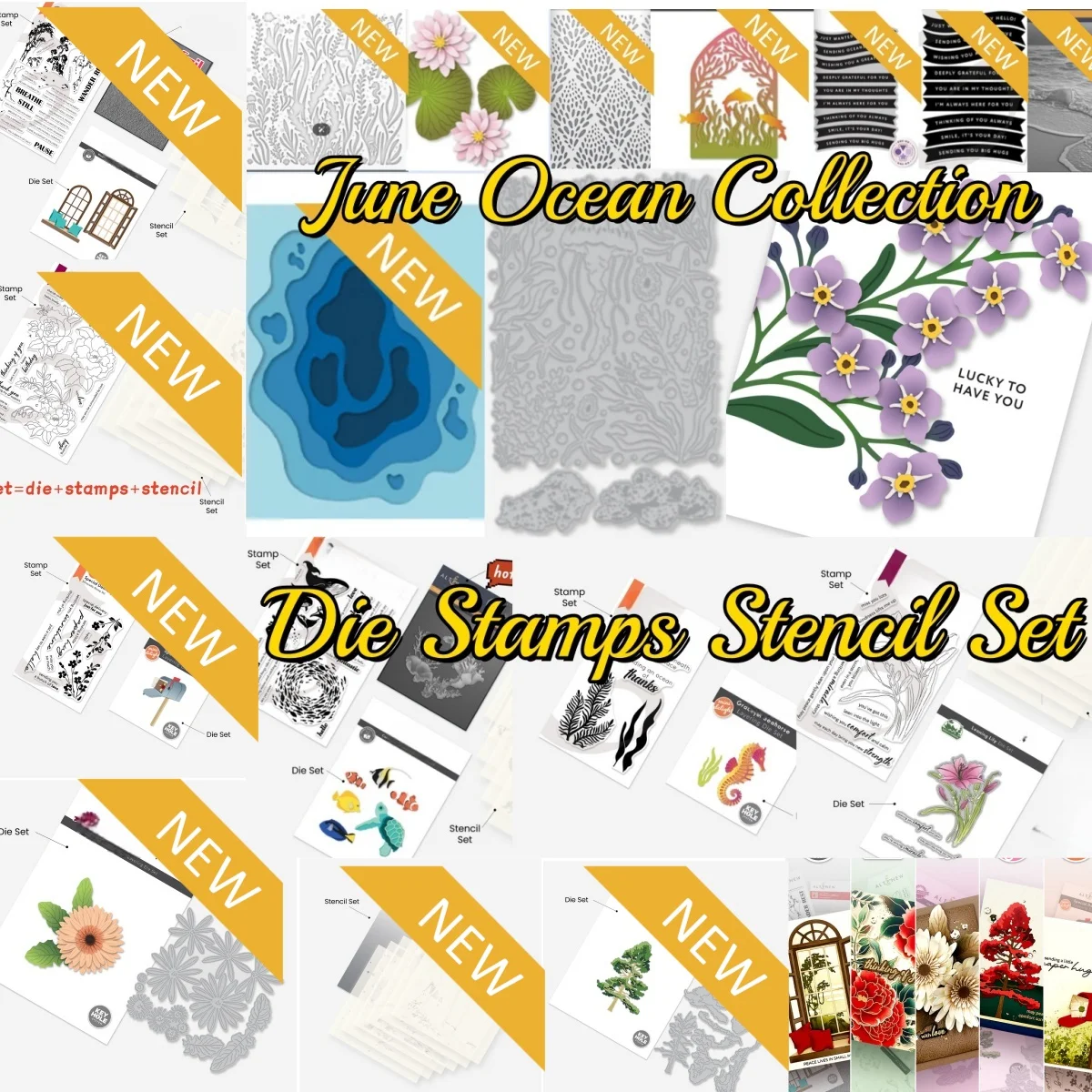 2026 Novo Kit de Cortadores de Metal e Stencils de Flores de Recifes de Coral para Scrapbook, Artesanato e Decoração de Cartões - Hot Foil