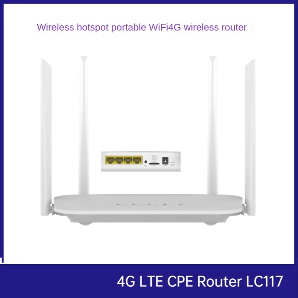 

LC117 4G CPE 4G Wifi Router Replacement SIM Card Hotspot CAT4 32 Users RJ45 WAN LAN Wireless Modem LTE Router EU Plug (LC117-EU)