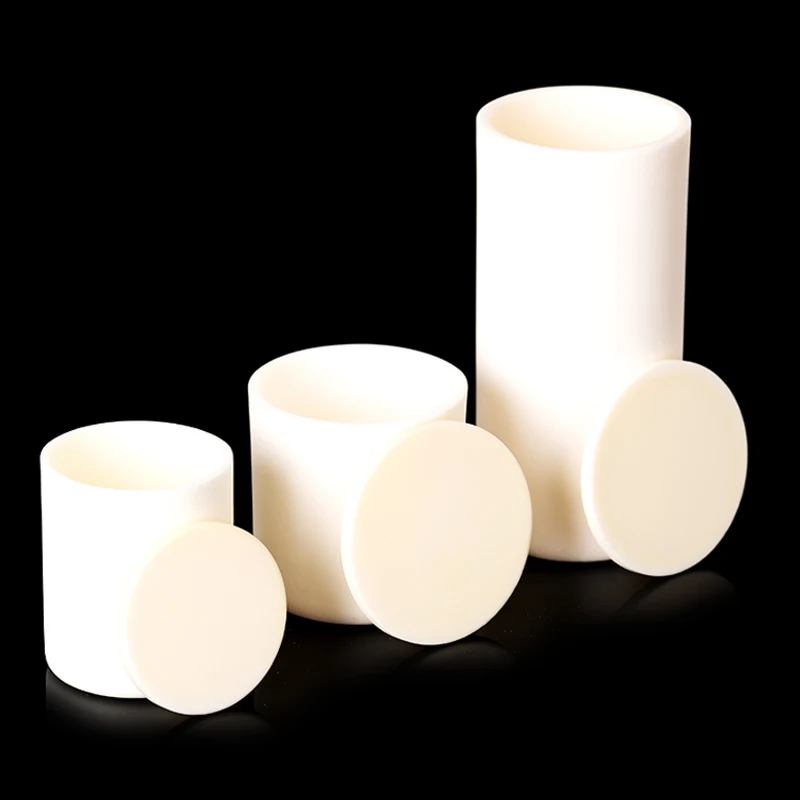 Cylindryczny tygiel z 99% tlenkiem glinu z wewnętrzną pokrywą, tygiel ceramiczny z korundu, różne specyfikacje do eksperymentów spiekania w laboratorium. — zdjęcie produktu 6