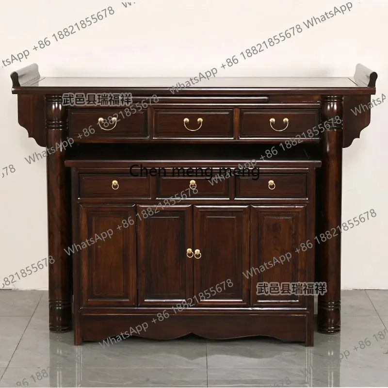 

F150 Solid wood offering table Buddhist platform Shrine shrine offering God of Wealth set cabinet Gongtai household new Chinese