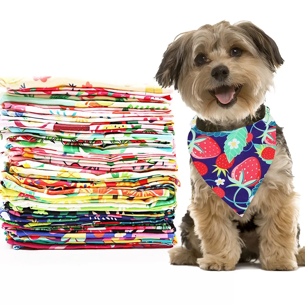 30 pezzi estate cane bandana stile frutta sfuso piccolo cane cucciolo sciarpa bavaglini cani bandane per animali domestici accessori per