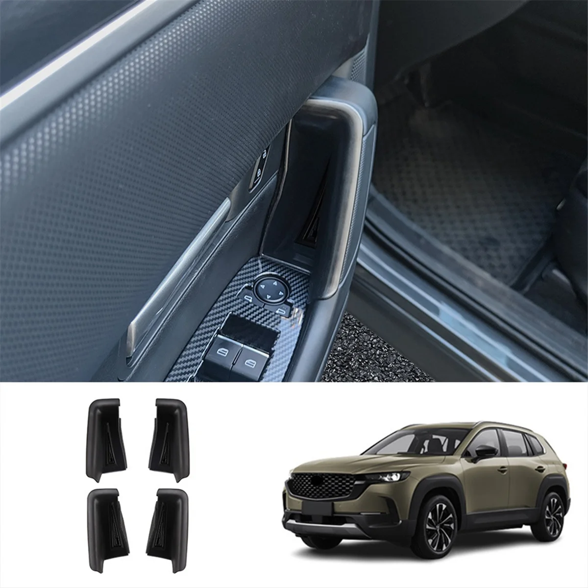 Car Door Storage Box for -50 CX50 2023 US Version Storage Box Interior Accessories Black