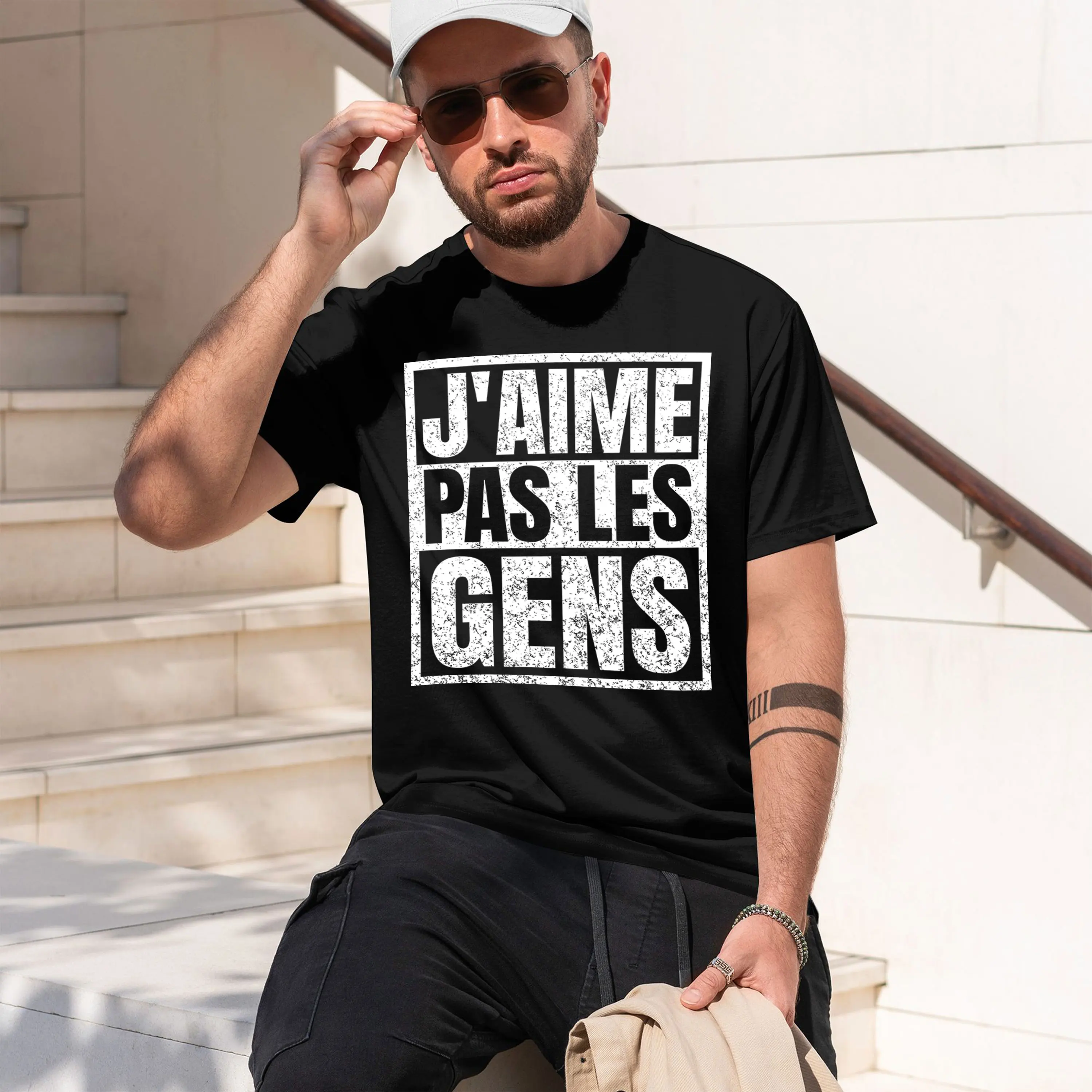 JAIME PAS LES GENS 2026 New Model Men’s Short-sleeve crewneck T-Shirt Classic Casual Multiple Colors and Sizes for Daily Wear Al