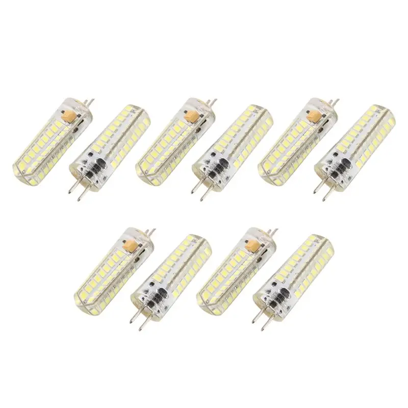 時間短縮に貢献する10個入り、65w、gy635規格のled電球。72個の2835-smd-ledを使用し、320ルーメン、50wのハロゲンランプに相当する明るさ。調光可能、色温度6000k、角型電球。
