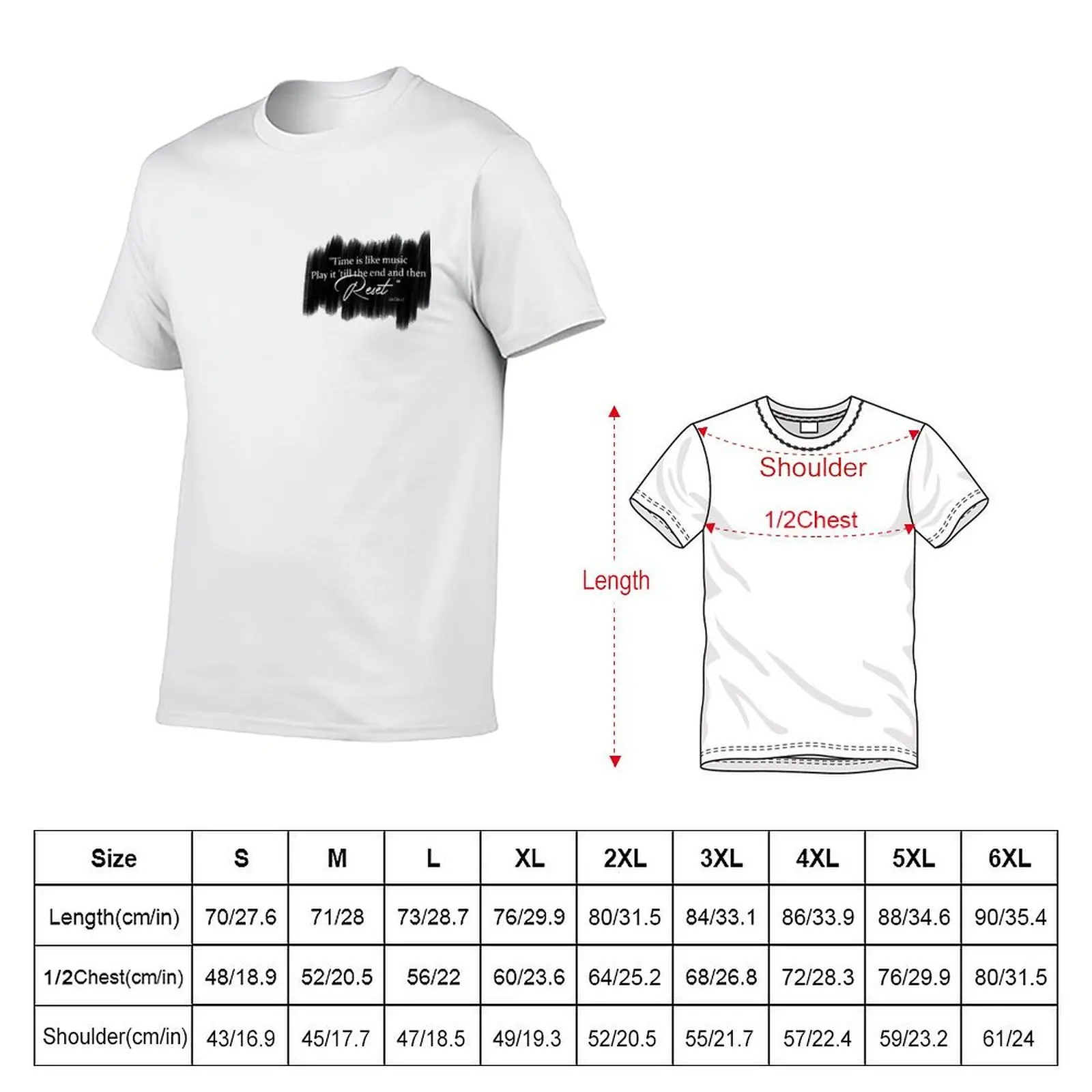 Link Click quote Time is like music long version T-Shirt cotton t shirt man t shirts with prints T-Shirt