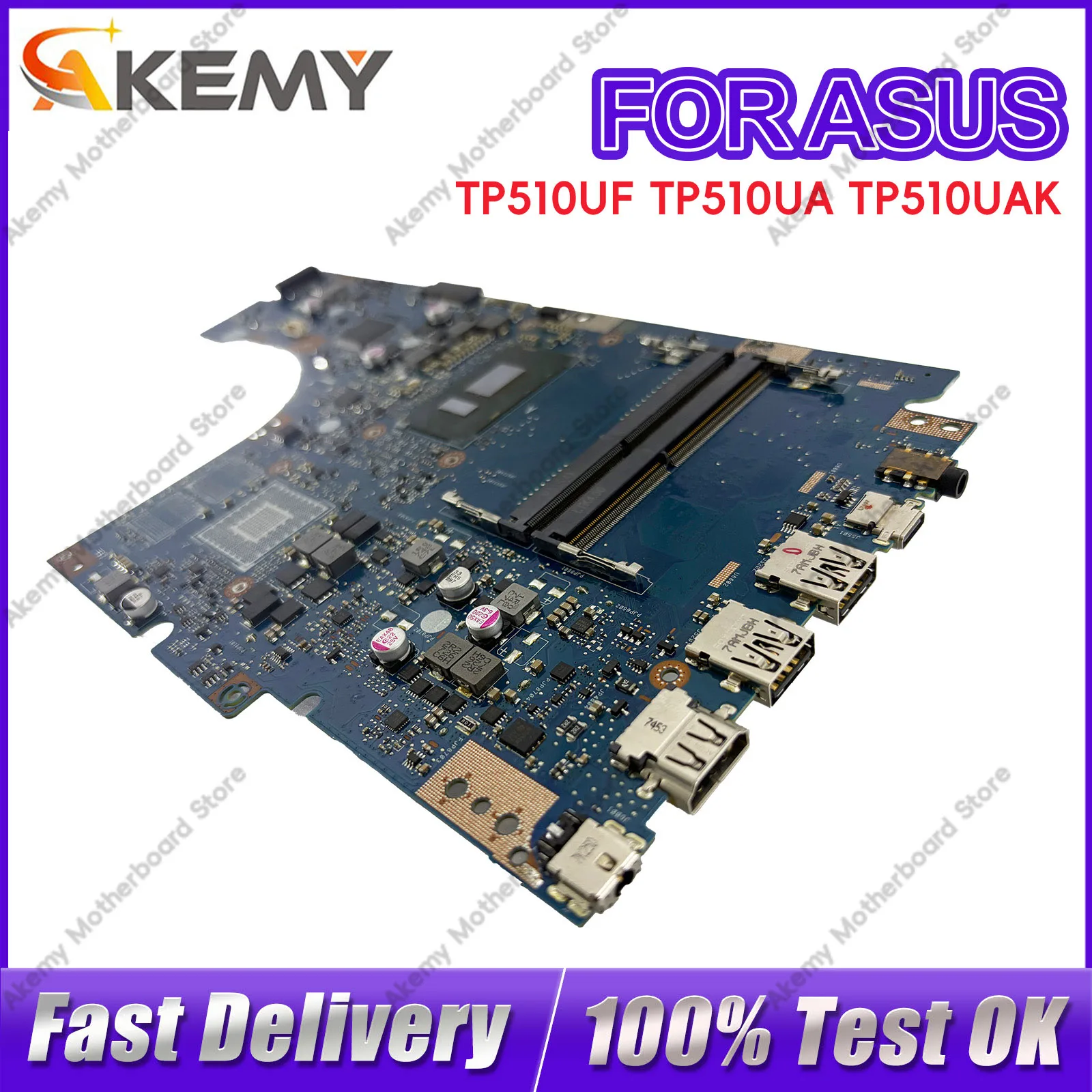 TP510UA TP510U Laptop Motherboard For ASUS VivoBook Flip TP510UQ TP510UF TP510UAR Notebook Mainboard With  I3 I5 I7 CPU