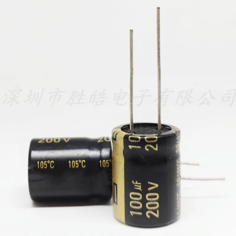 （10PCS） 200V100uF    High Ripple Current  Volume： 18x20mm   200V100uF  Aluminum  Electrolytic  Capacitor