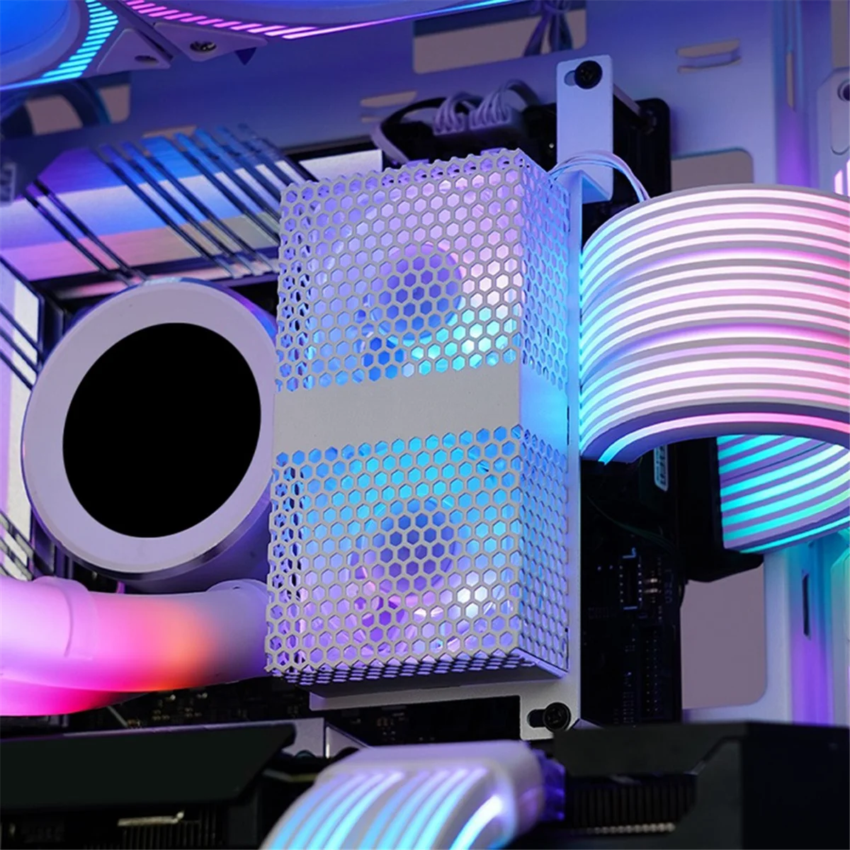 ATP-ARGB Synchronized Dual 5020 Fans RAM Cooling Radiator, High Efficiency Memory Heatsink for DDR4 DDR5 White