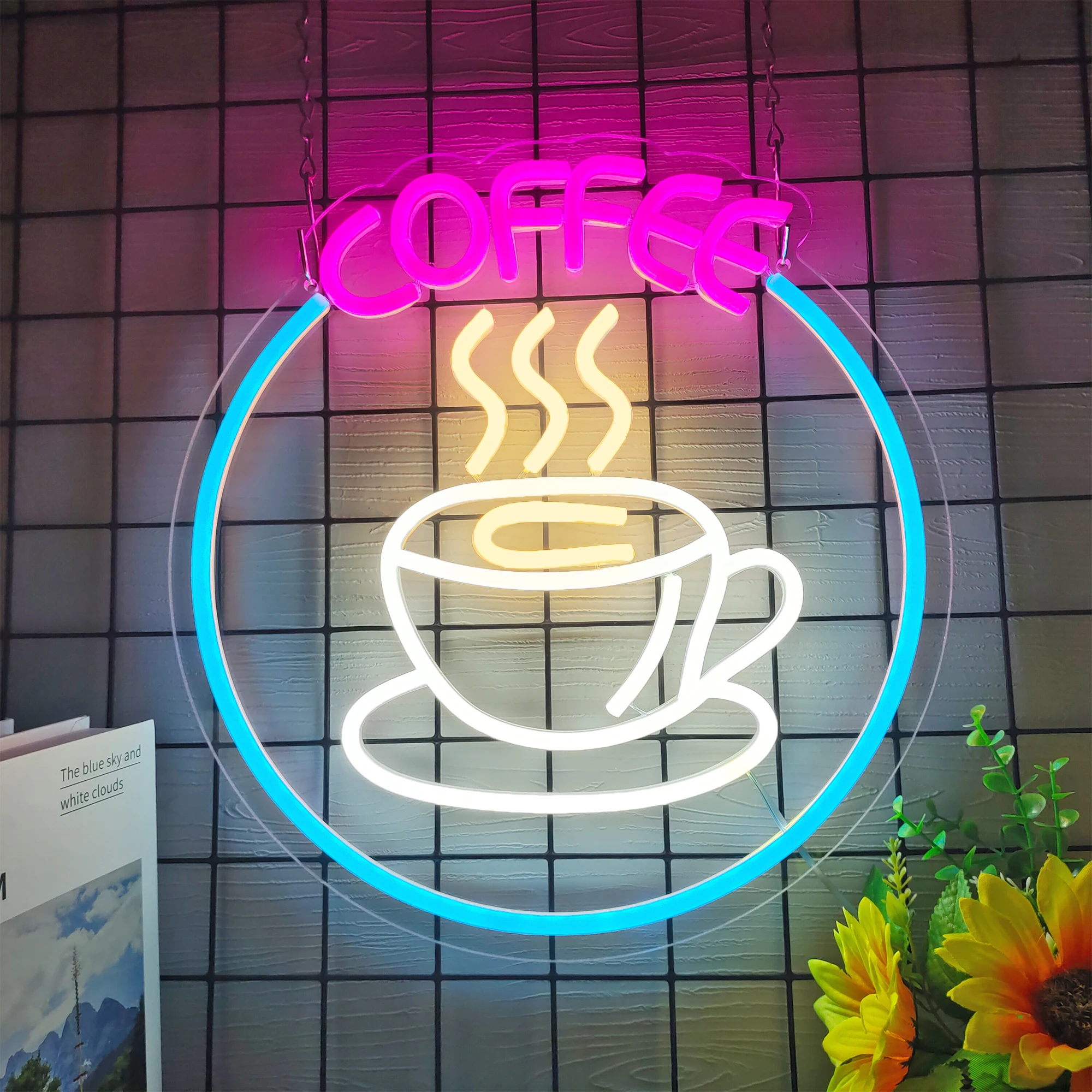 Coffee Shop Neon Sign Led Acrylic Custom Light Christmas Gift Home Party Club Restaurant Room Beautiful Decoration Wall