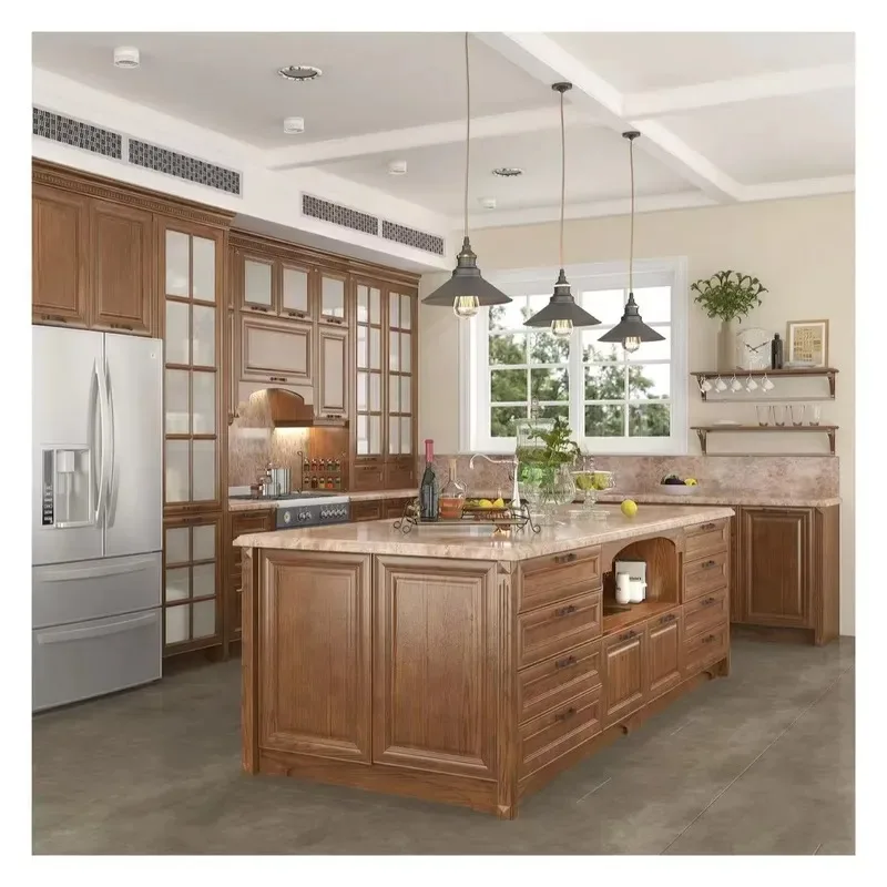 Solid wood bathroom and kitchen modern style custom cheap kitchenware cabinets drawers with sink and oven cabinets