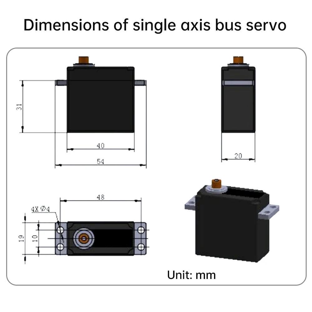 Imagem -05 - Braço do Robô do Servo Motor de Metal Servo Serial Bus Inteligente Eixo Simples ou Duplo Instrumento de Teste Servo de Alto Torque