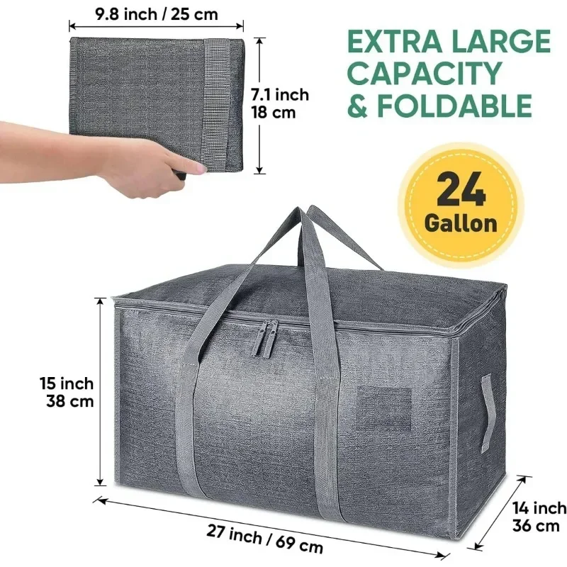 6-Pack Oversized Moving Bags with Reinforced Handles, Heavy-Duty Storage Tote for Clothes, Moving Supplies