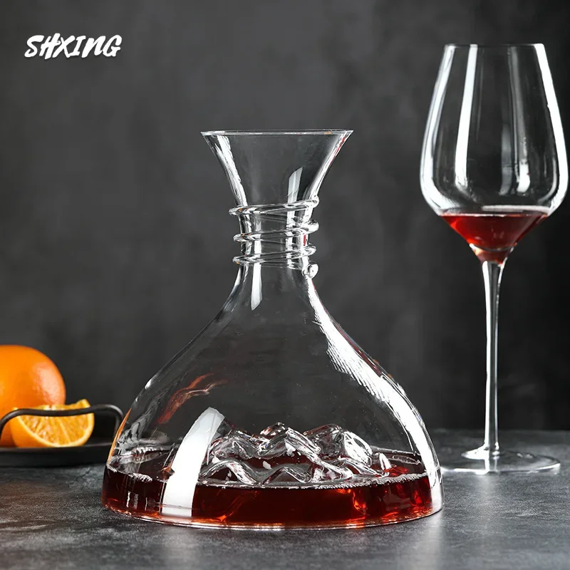 

1500ML Lead-free Crystal Glass Red Wine Decanter Manual Blown Creative Wine Decanter Variety of Options Iceberg Decanter