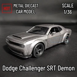 1:36 Dodge Challenger SRT Demon Metal Diecast Muscle Car Model Repilca Scale Miniature Art Figure Kid Toy for Boy Xmas Gift