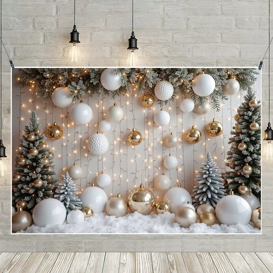 

MOON.QG White Christmas Trees Backgrounds For Photographs Baubles Glitter Light Carpet Backdrop Photography Accessories Poster