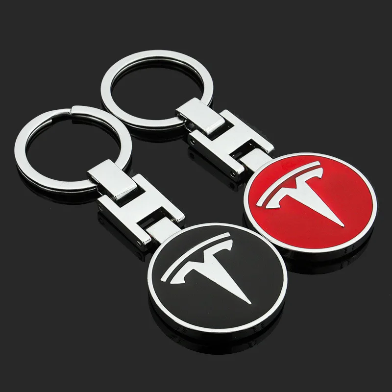 

Fashion Car Keychain Car Emblem Gift With Key Ring Auto Styling Accessories For Tesla Model 3 Model S X Model Y Roadster SpaceX