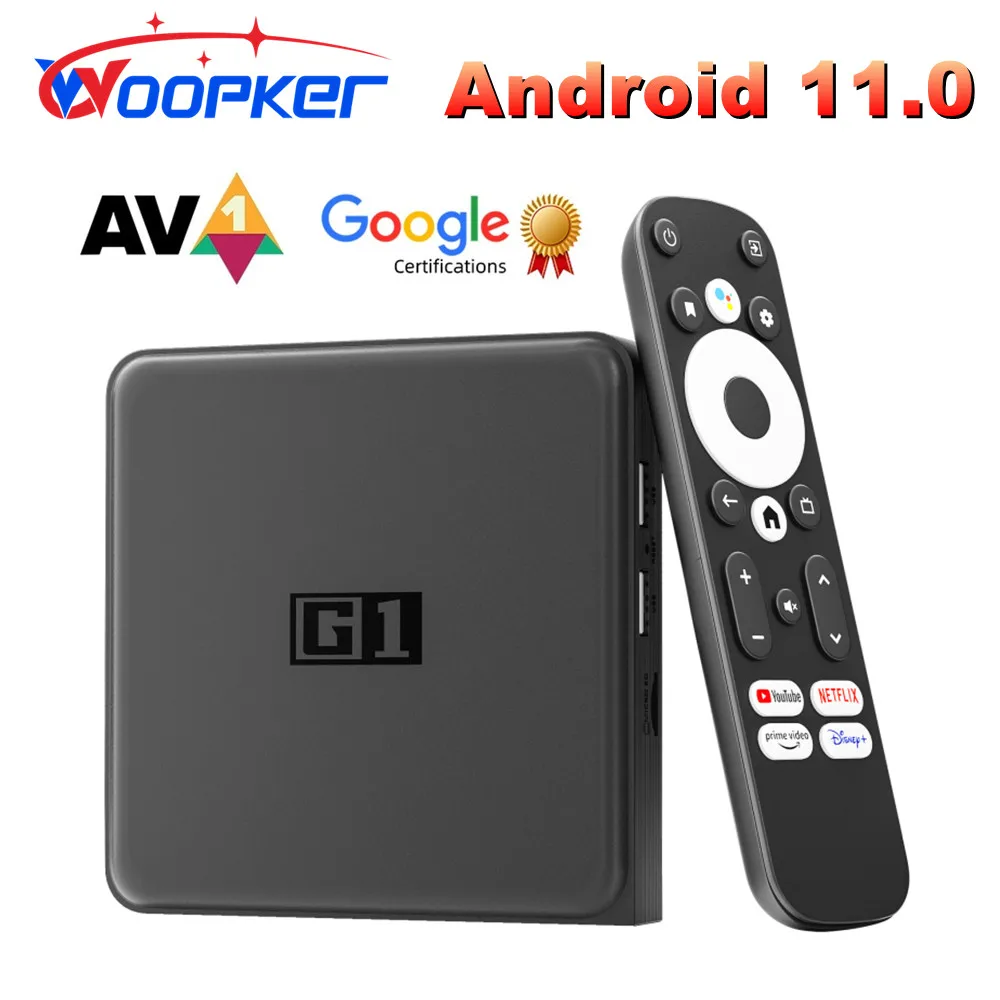 

G1 Android 11 TV Box Amlogic S905X4-J Netflix 4K HD Google Certified Dolby Vision HDR10+ 4G 32G WiFi6 Streaming Media Device