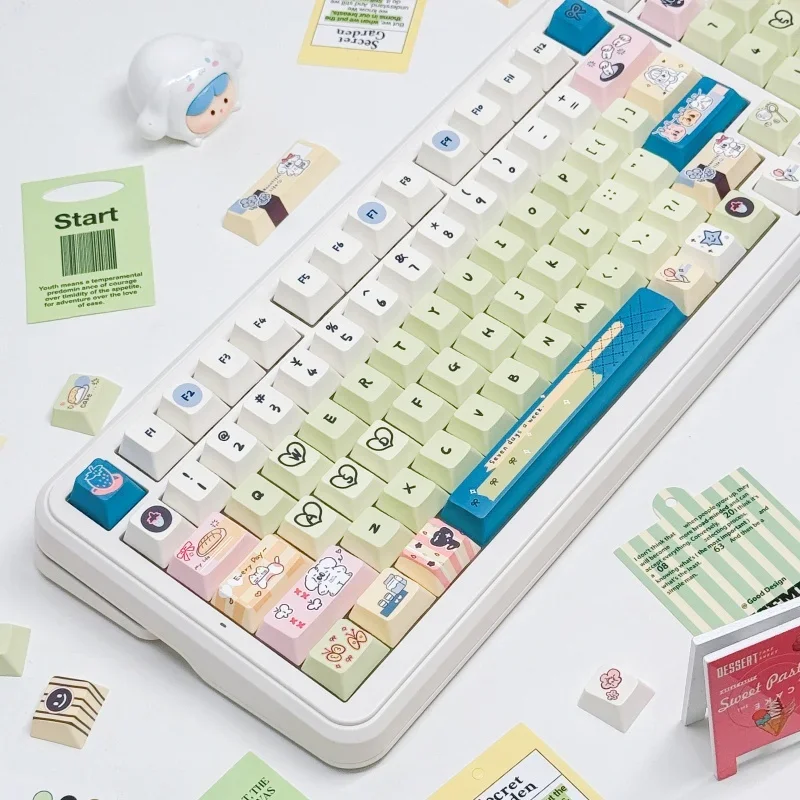 

Light salt diary keycaps, original small full set of sublimation keycaps, light color