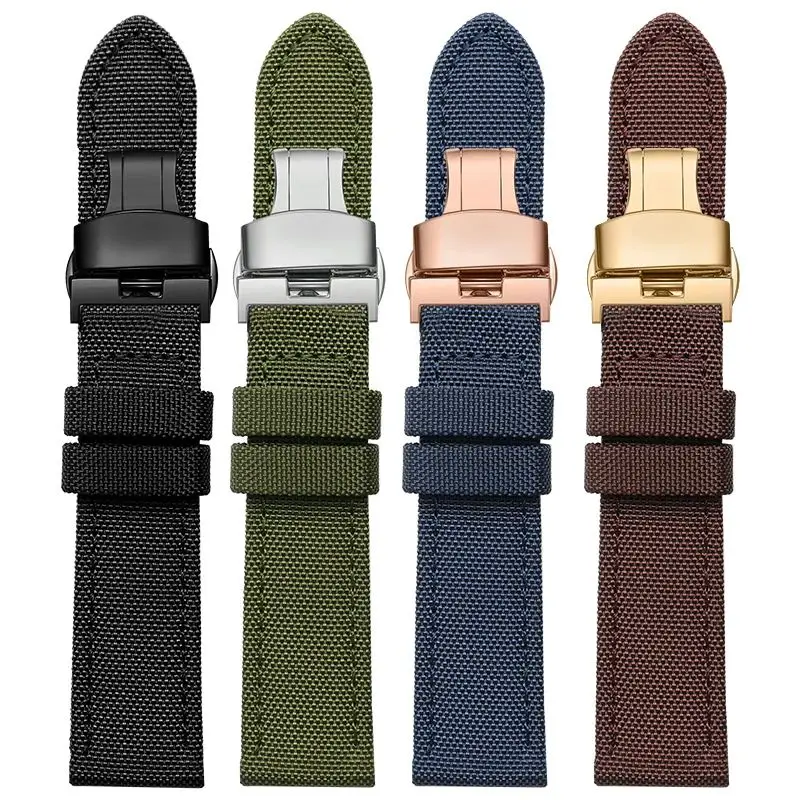 18mm 19mm 20mm 22mm For SKX007 CITIZEN ROLEX watch Canvas Nylon Wrist Strap Watch Chain Durable Sports Leather Inner Lining