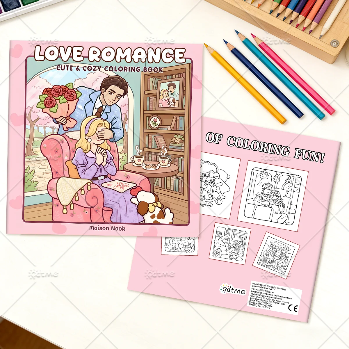 LOVE ROMANCE Malbuch mit Auffälligen und Einfachen Mustern für Erwachsene Niedliches Zeichenbuch Perfektes Geschenk für Partys und Geburtstage ﻿ – Detail 2