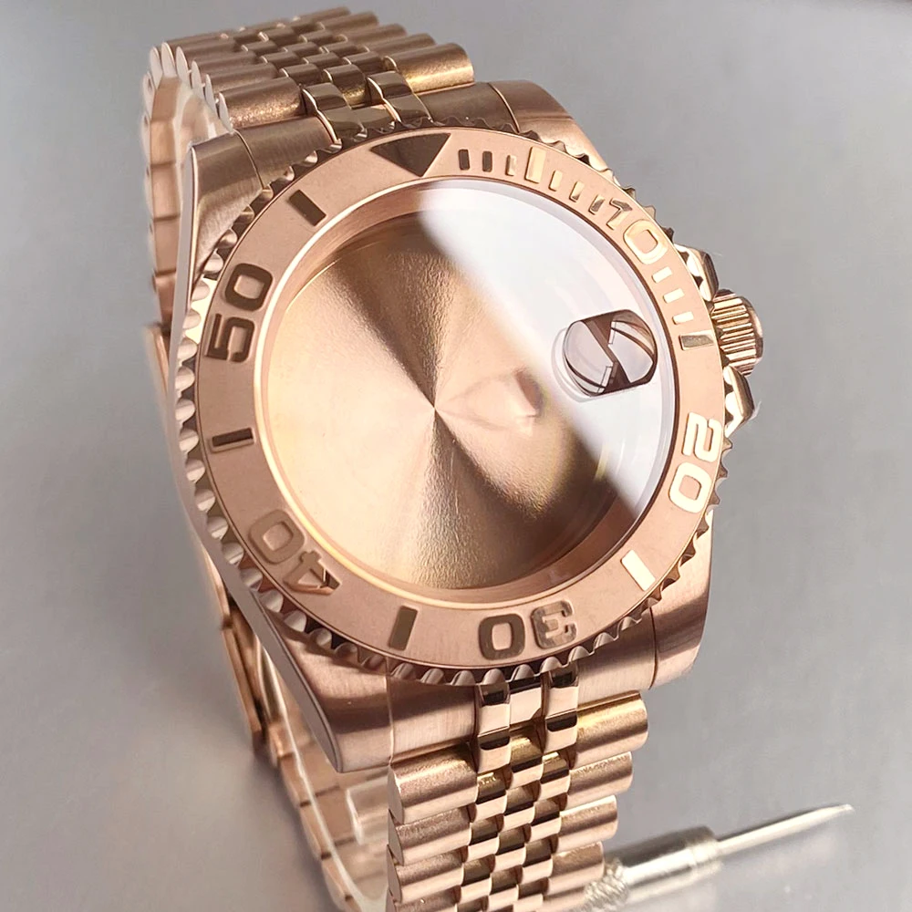 Rose Gold 200M Dive Case 40mm Fit NH35 NH36 NH34 GMT ETA 2824 PT5000 SW200 Steel Watch Case Steel Bracelet Sapphire Slide Buckle