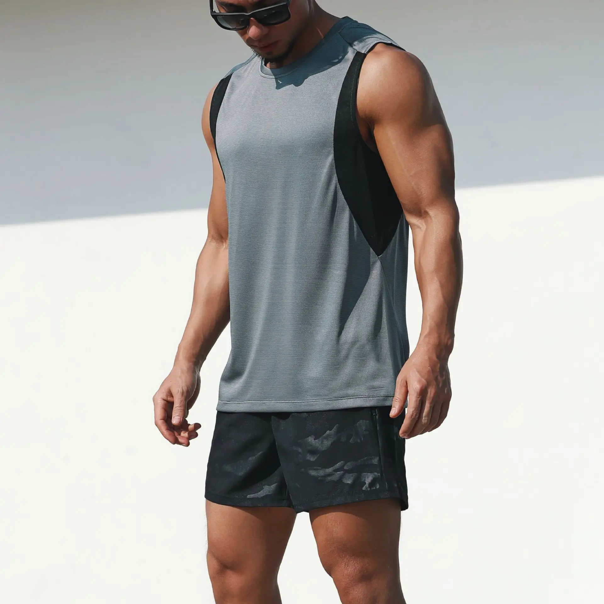 Running Singlet Men Sleeveless Vest for Men Loose Casual Tank Top Fitness Shirts Sports Vest Gym Clothing Training Workout Tops