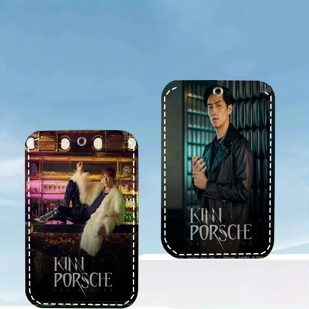 Kinn Porsche The Series Card Case Keychain Access Card Bag Key Tag Ring Leather Card Holder Key Ring Access