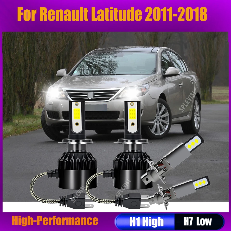 

H7 H1 12v White Car LED Headlight Bulbs 60W perfectly fits into housing For Renault Latitude 2011 2012 2013 2014 2015 2016-2018