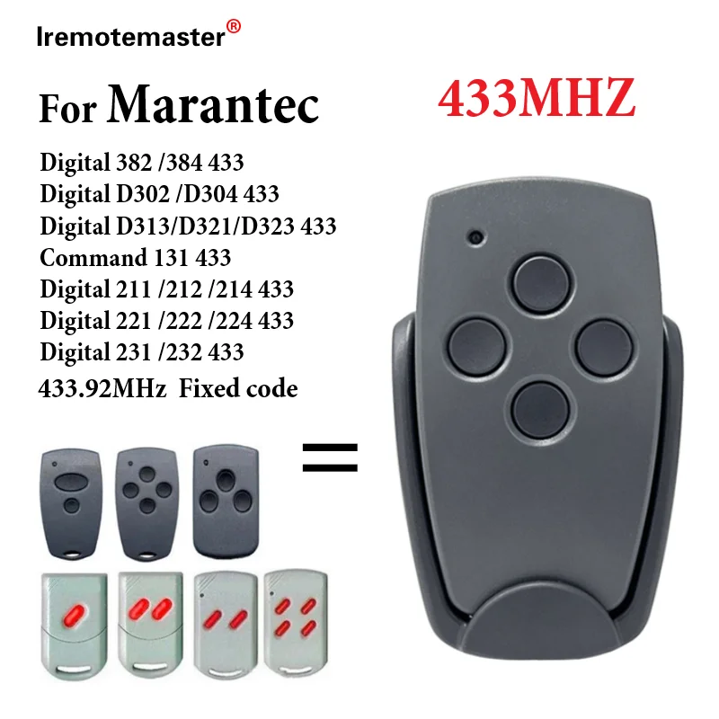 Mando a distancia para Marantec, 433,92 MHz, portón de garaje Digital, 302, 304, 313, télécommde, marantec d302, 868, 382, 868