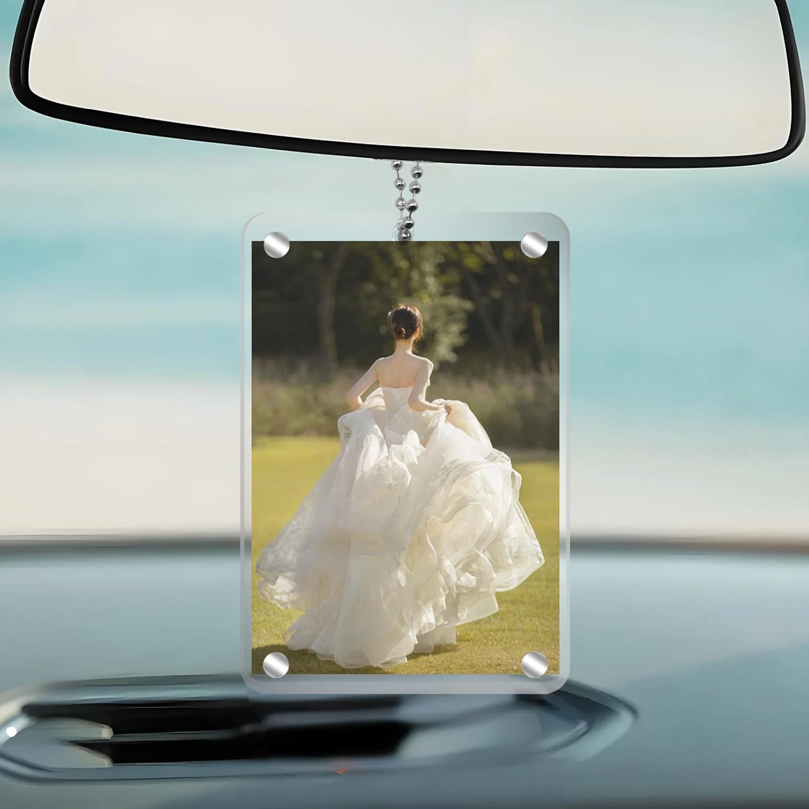 2Pcs Magnetic Acrylic Car Sun Visor Photo Frame 6x9cm Clear Empty Case for Photos, Cards, and Navigation Notes
