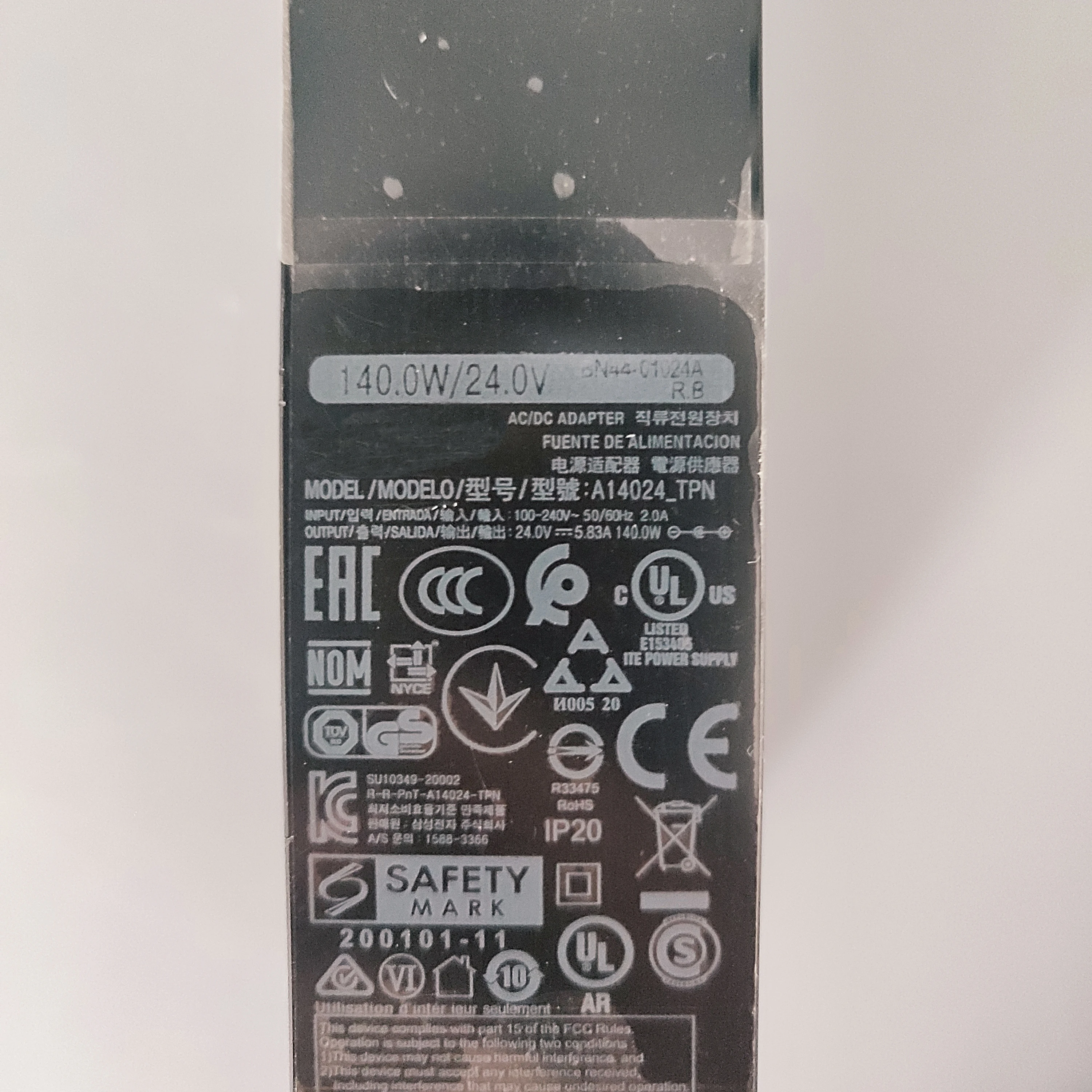 Imagem -03 - Adaptador de Alimentação para Monitor vg Genuíno e Original A14024 Tpn Bn4401024a Bn4401024a 140w 24v 5.83a ac dc