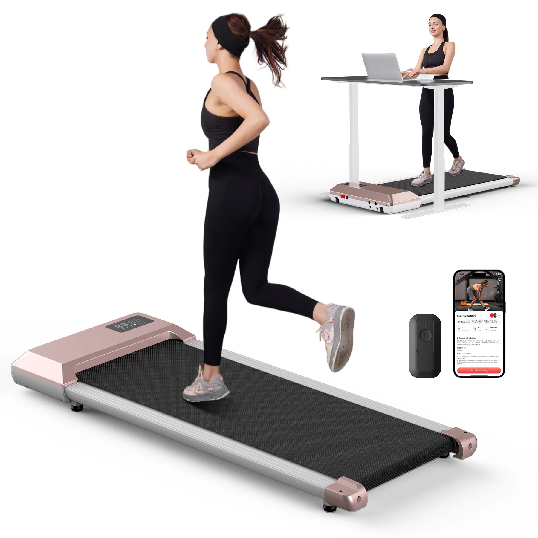300lbs Loopband voor Thuis 2.5HP Loopbanden Wandelpad LCD Digitale Data Display 2in1 Wandelen Hardlopen Fitness Oefening Machine
