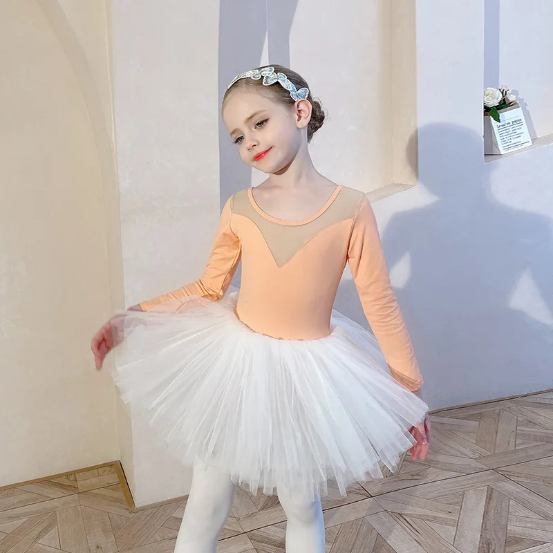 Ragazze Ballet Top Wear body in cotone a maniche lunghe principessa ginnastica cinese Slim Yoga Costume autunno inverno pattinaggio body