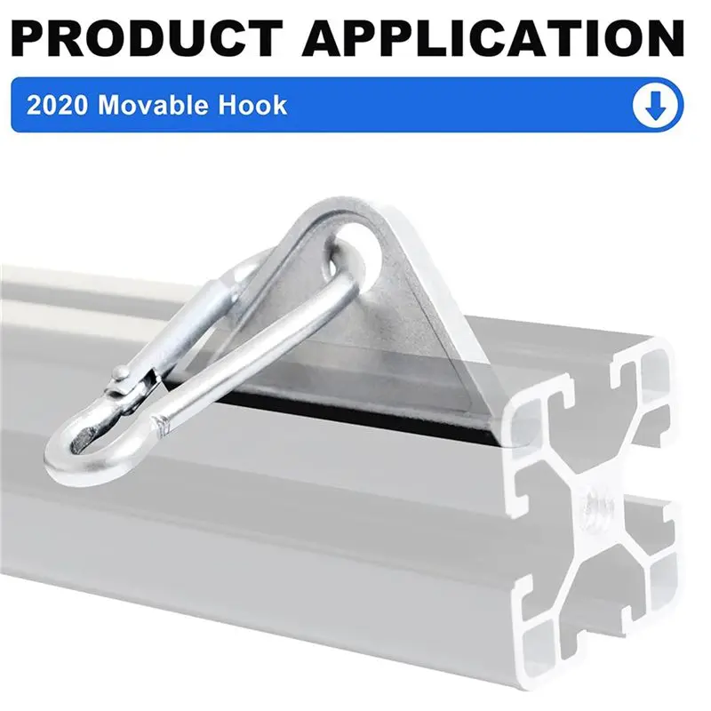 16 Pack 2020 Extrusion Sliding Hook For 20 Series T-Slot V-Slot Aluminum Extrusion Hardware Silver-B51B