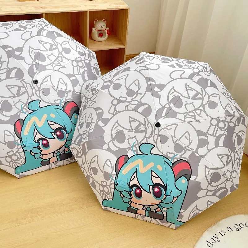 

Kawaii Hatsune Miku автоматический складной зонт аниме дождевик с защитой от ультрафиолета зонт от дождя и солнца подарки