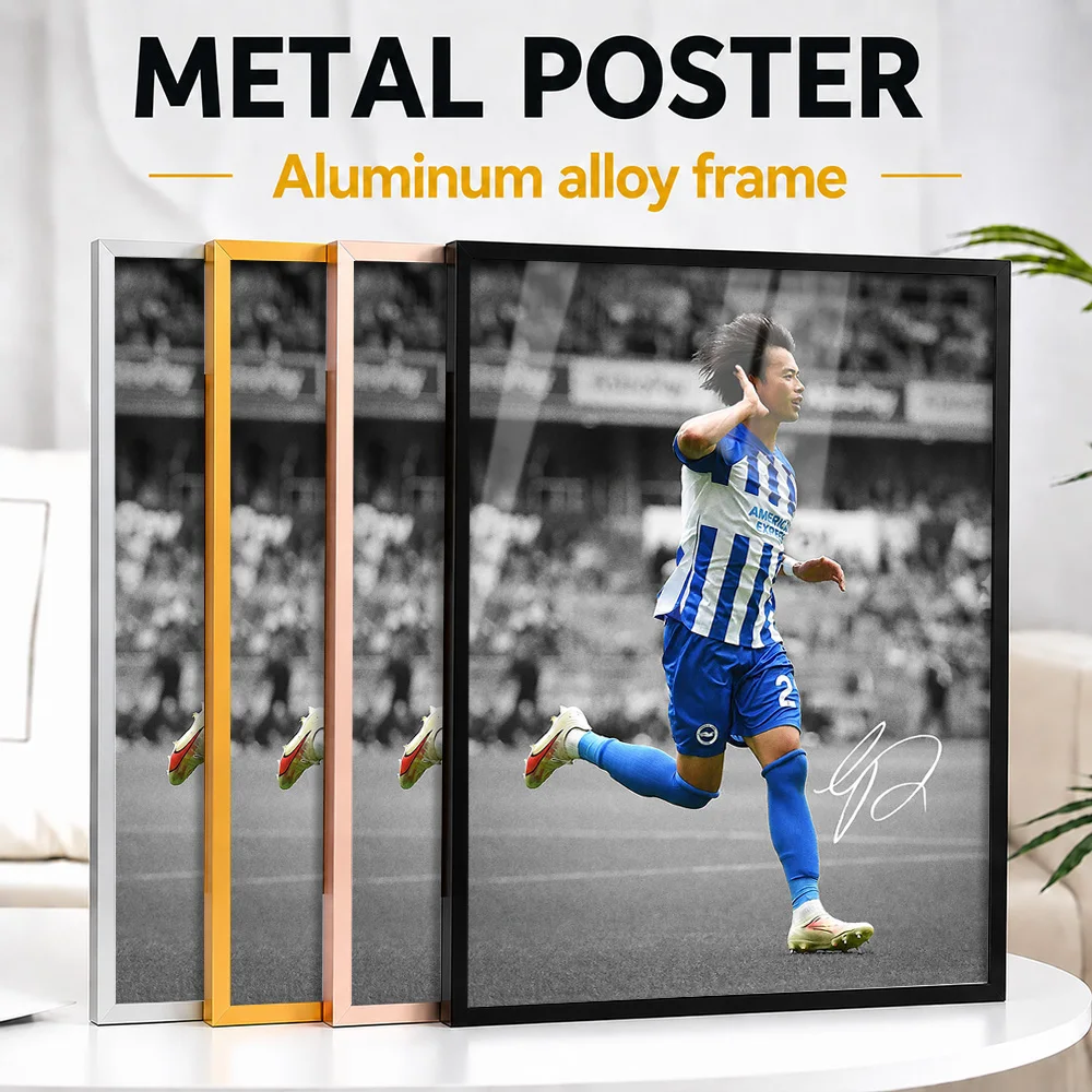 Kaoru Mitoma Metal Poster With Aluminum Alloy Frame Personalized Photo Bold Sports Style Wall Art For Study Memorable Fan Gift
