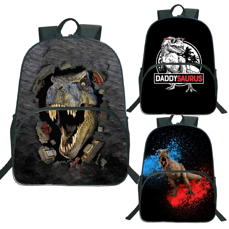 Mochilas escolares con estampado 3D de dinosaurio para niñas adolescentes, mochila grande de 16 pulgadas para niños, mochila escolar para estudiantes