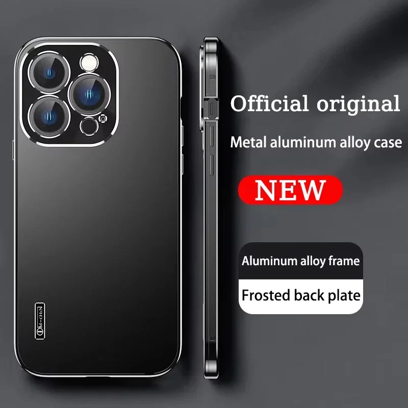 

For iphone 16 15 Pro Max Case Metal Aluminium Alloy ultrathin Original Color Full lens prevention back cover