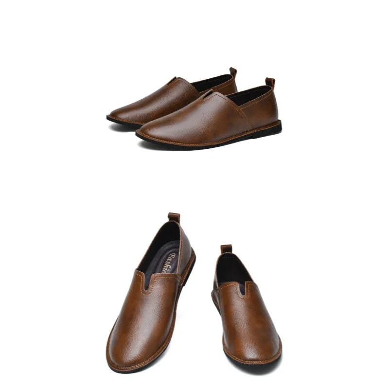 New Fashionable Original Handmade Leather Men'S Loafers Daily Office Dress Slip On Leather Shoes Casual Sneakers Lazy Shoes